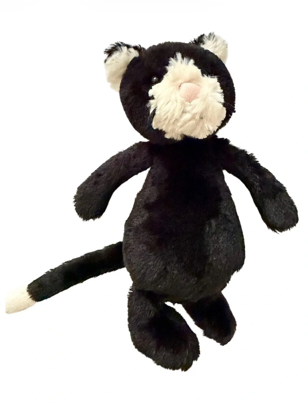 Jellycat Small Bashful Kitten Black and Cream Tuxedo Size 8